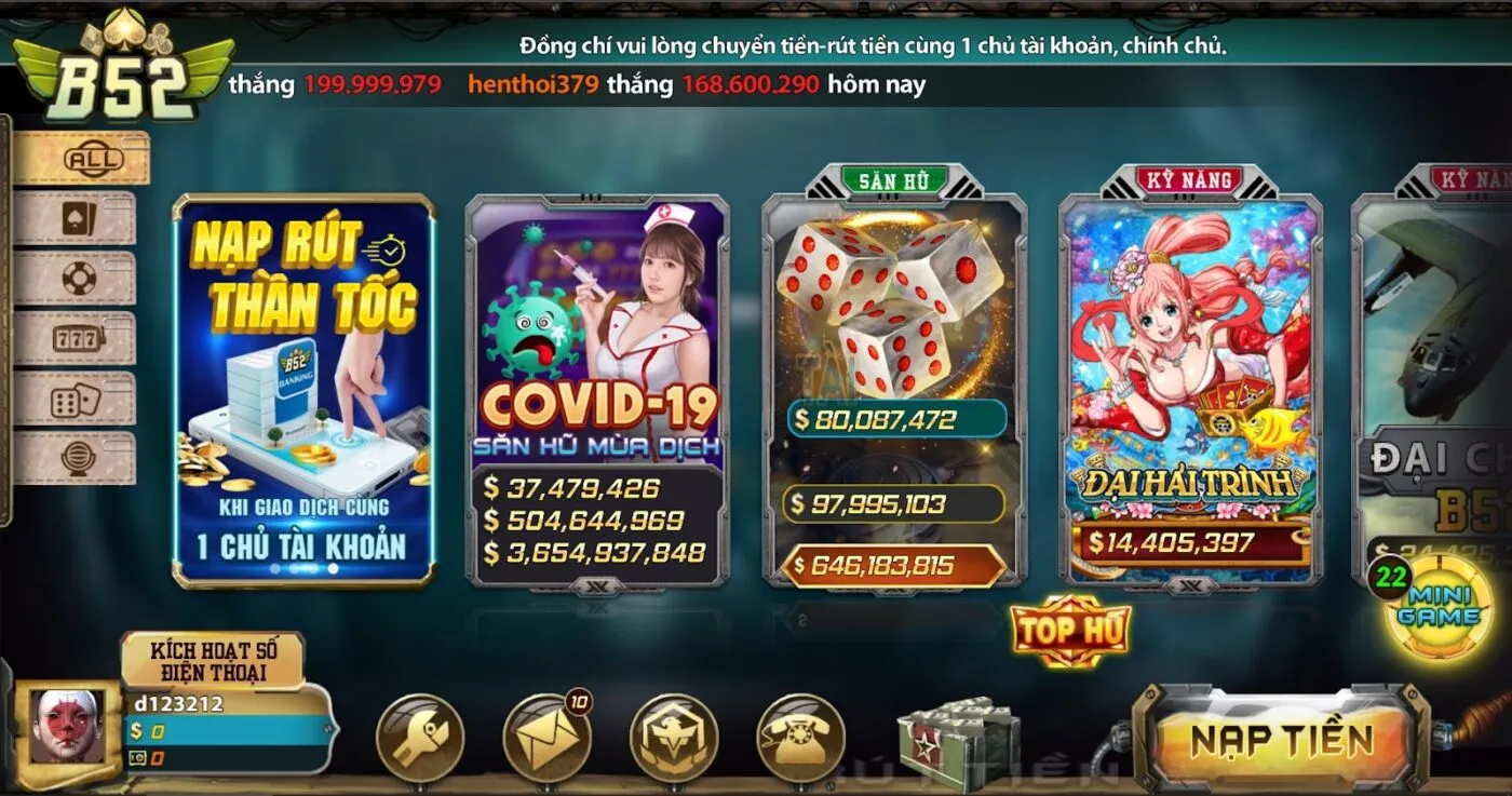Các sản phẩm game của B52 Club – Chắp cánh cho ước mơ làm giàu